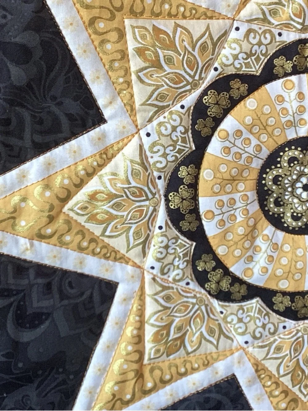 NWT. Gold and Black Star Lap Quilt